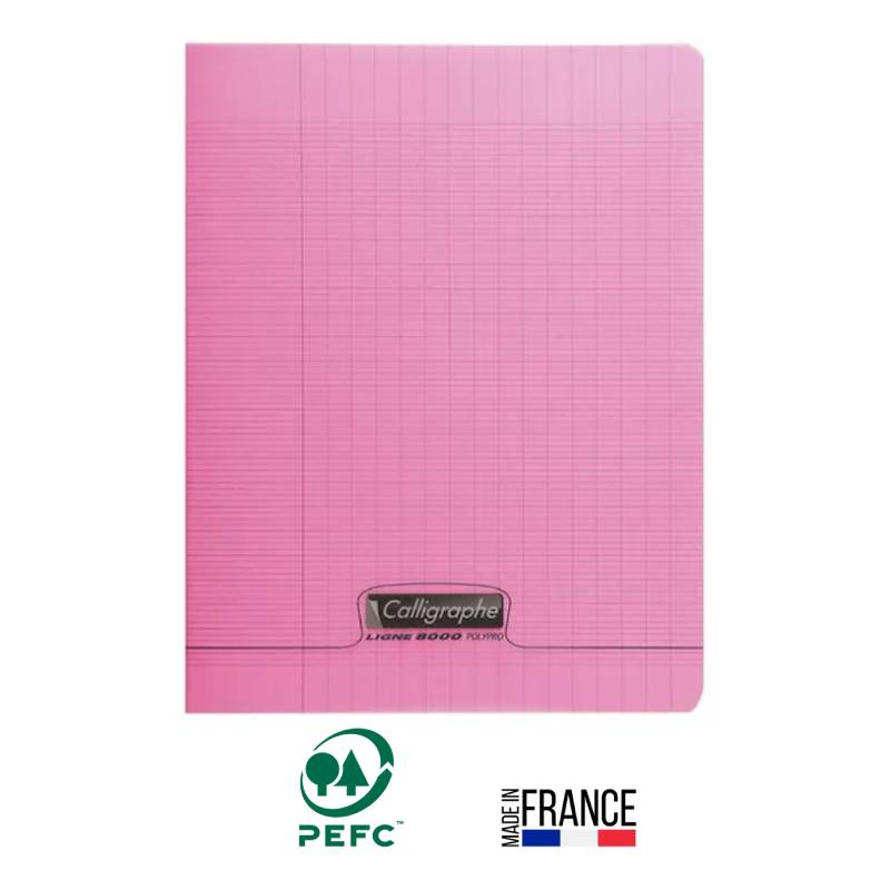 Cahier Piqûre CALLIGRAPHE 96 Pages Seyès 90gr 17x22 cm - Rose