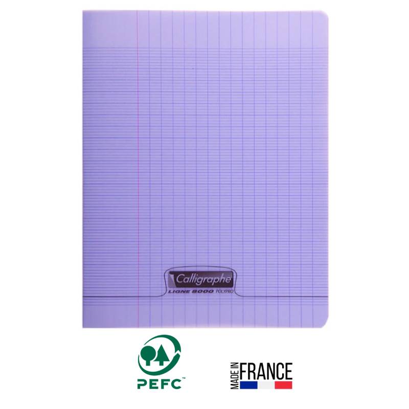 Cahier Piqûre CALLIGRAPHE 96 Pages Seyès 90gr 17x22 cm - Violet