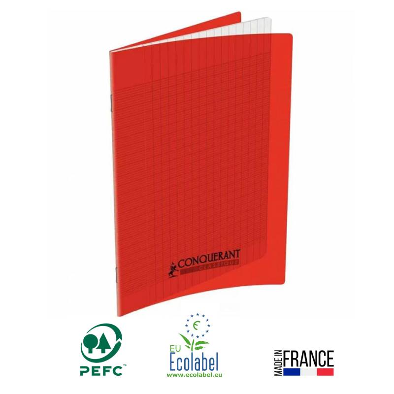 Cahier Piqûre CONQUERANT 192 Pages Seyès 90gr 17x22 cm - Rouge