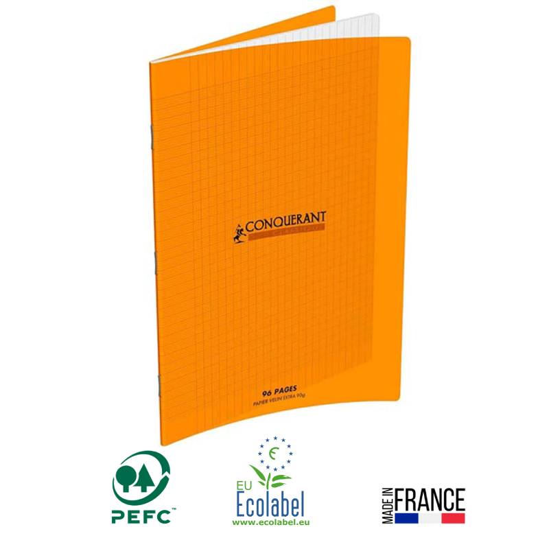 Cahier Piqûre CONQUERANT 96 Pages 90 Gr Seyès 17x22 cm - Orange