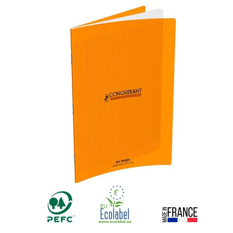 Cahier Piqûre CONQUERANT 96 Pages 90 Gr Seyès 21x29,7 cm - Orange