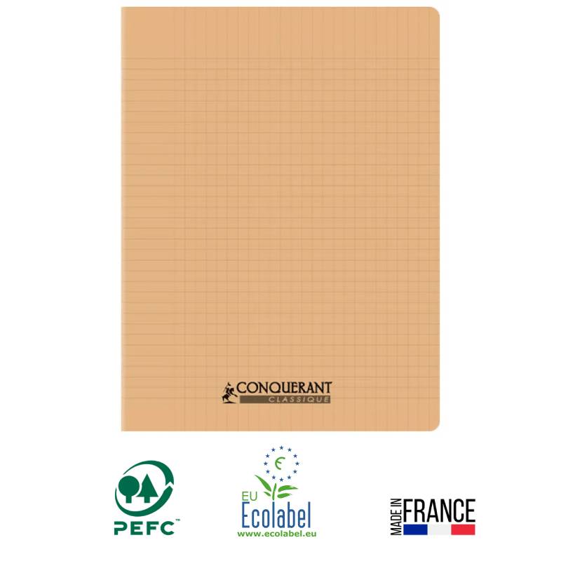Cahier Piqûre CONQUERANT 96 Pages Seyès 24x32 cm - Pastel Abricot