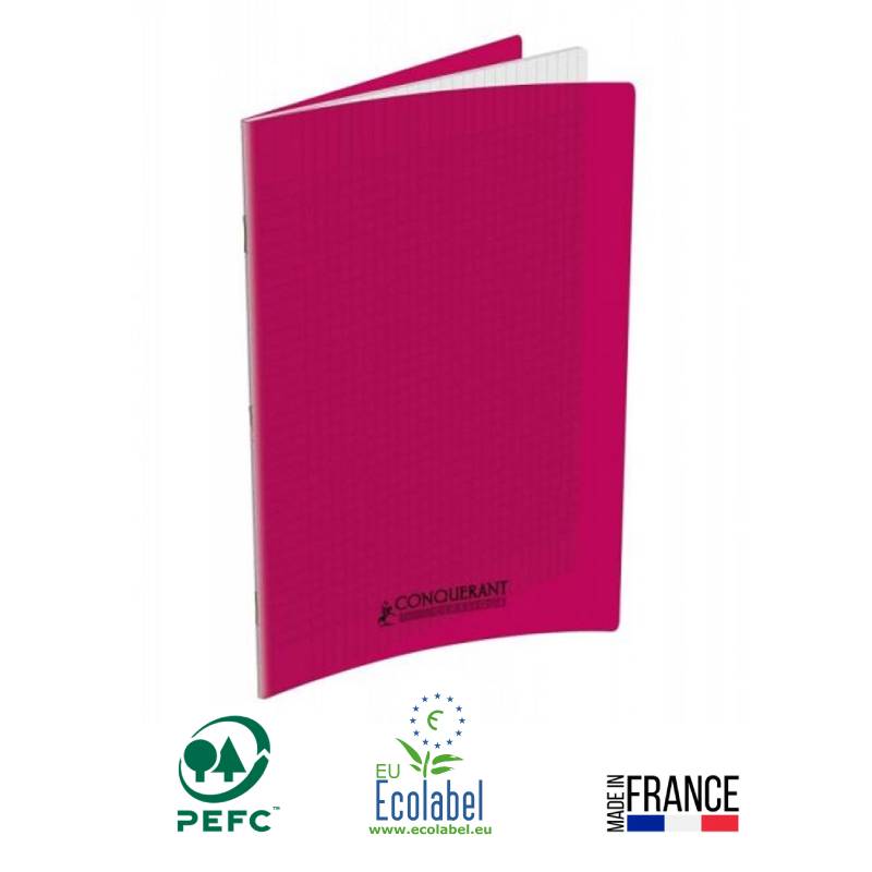 Cahier Piqûre CONQUERANT 96 Pages Seyès 90gr 17x22 cm - Rose