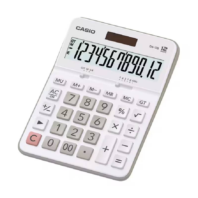 Calculatrice CASIO 12 Chiffres Avec Pile+Solaire - Blanc