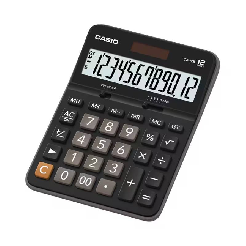 Calculatrice CASIO DX-12B 12 Chiffres Avec Pile+Solaire - Noir