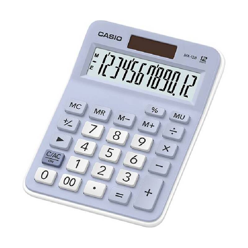Calculatrice CASIO MX-12B 12 Chiffres Avec Pile+Solaire - Bleu