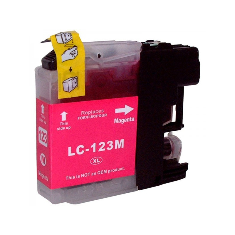 Cartouche Jet d'Encre Adaptable Brother LC123M - Magenta