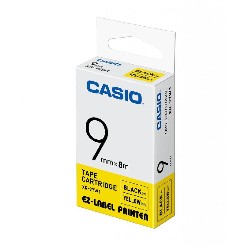 Cassette à Ruban CASIO XR-9YW1 9 mm Noir Sur Jaune