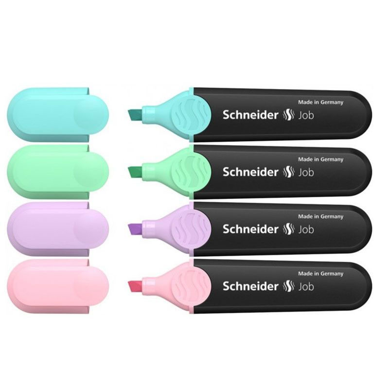 Pochette de 4 Surligneurs SCHNEIDER Job Coul Pastel