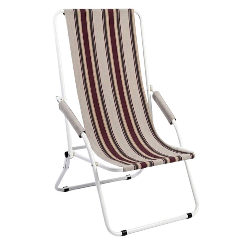 Chaise Longue ROYAL HOME Sans Coussin - Blanc&Beige