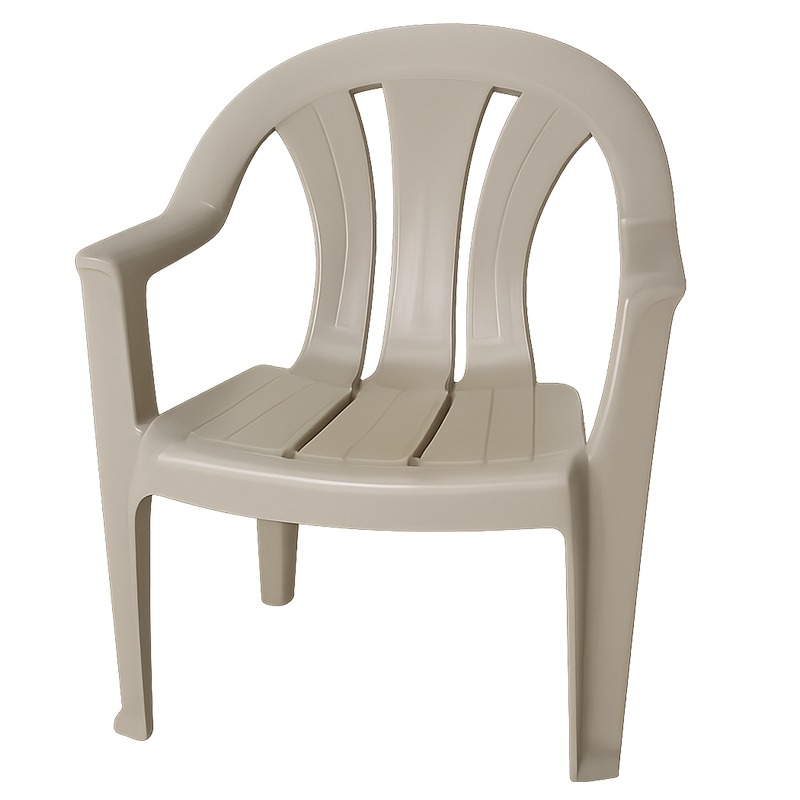 Chaise Plastique Soltan Avec Accoudoirs - Beige