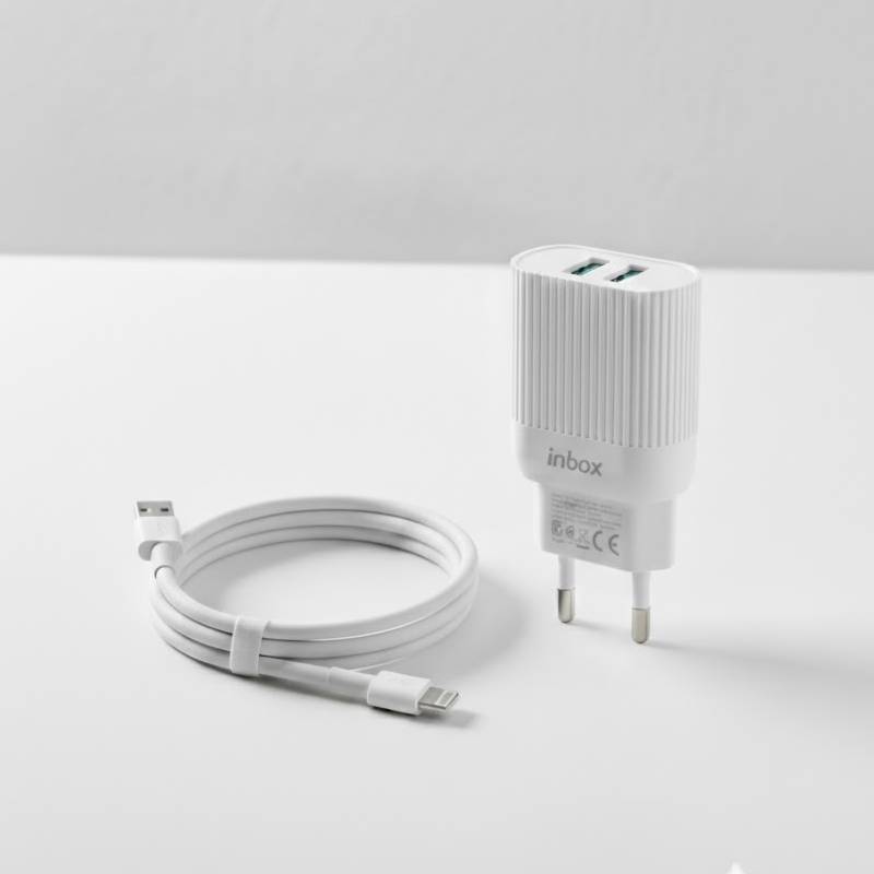 Chargeur INKAX HC10 IP 2.4 LIGHTNING Pour IPhone - Blanc