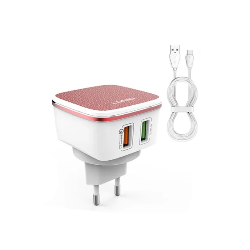 Chargeur Smartphone LDNIO Avec 2 Ports USB Et Cable Micro - Blanc