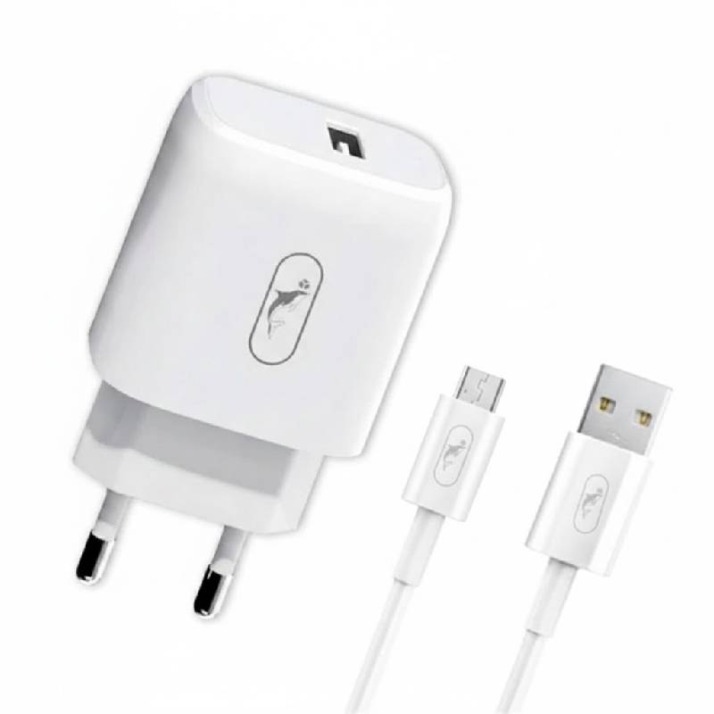Chargeur SKY DOLPHIN 2.1A Avec Câble Micro-USB - Blanc