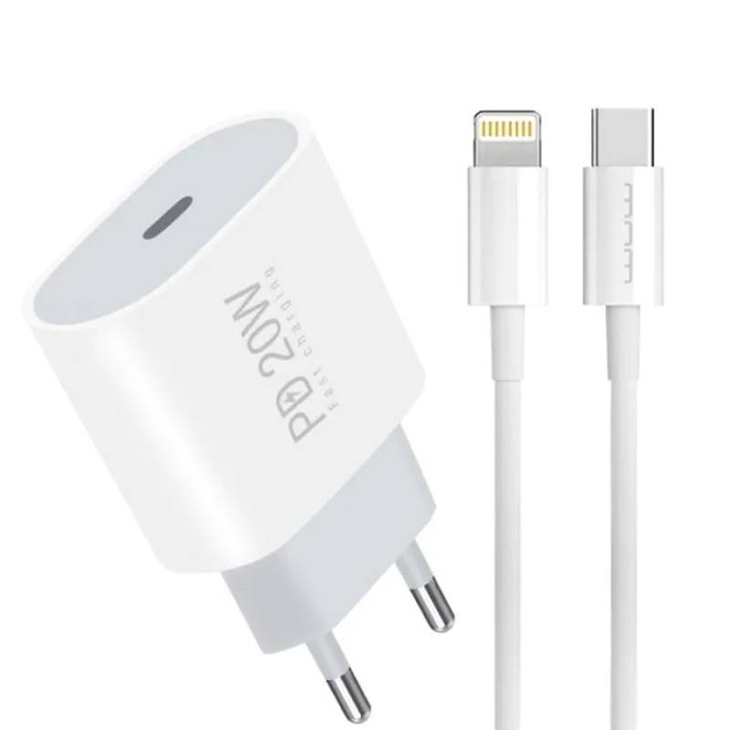 Chargeur WUW T79 20W USB-C avec Câble Lightning - Blanc