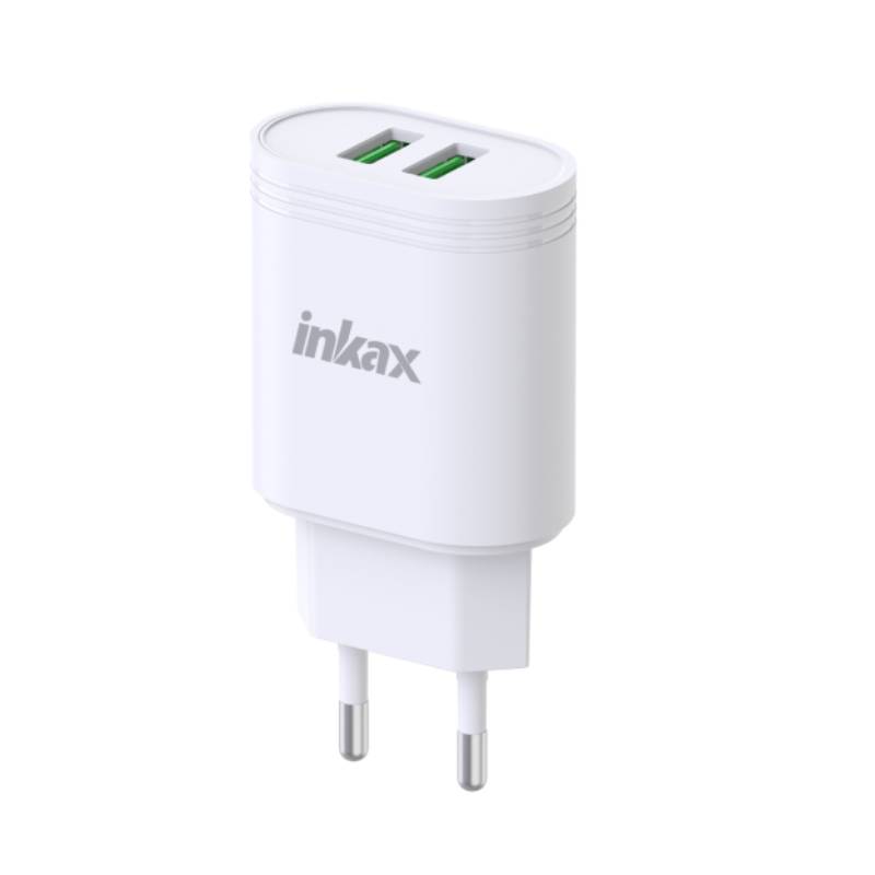 Chargeur INKAX Y02 12W Avec 2 Ports USB-A - Blanc