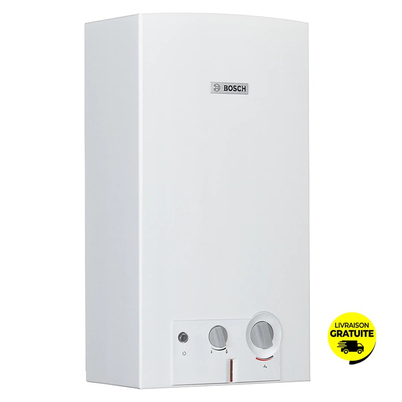Chauffe Bain BOSCH 11 Litres Gaz Naturel A Pile - Blanc
