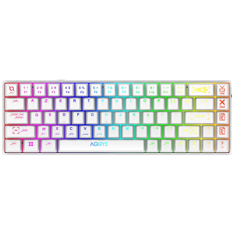 Clavier Gamer Mécanique AQIRYS MIRA 100% Anti-ghosting RGB - Blanc