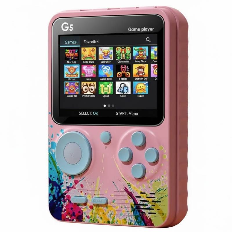 Console De Jeu G5 Pour Enfants 500 Jeux intégrés - Rose
