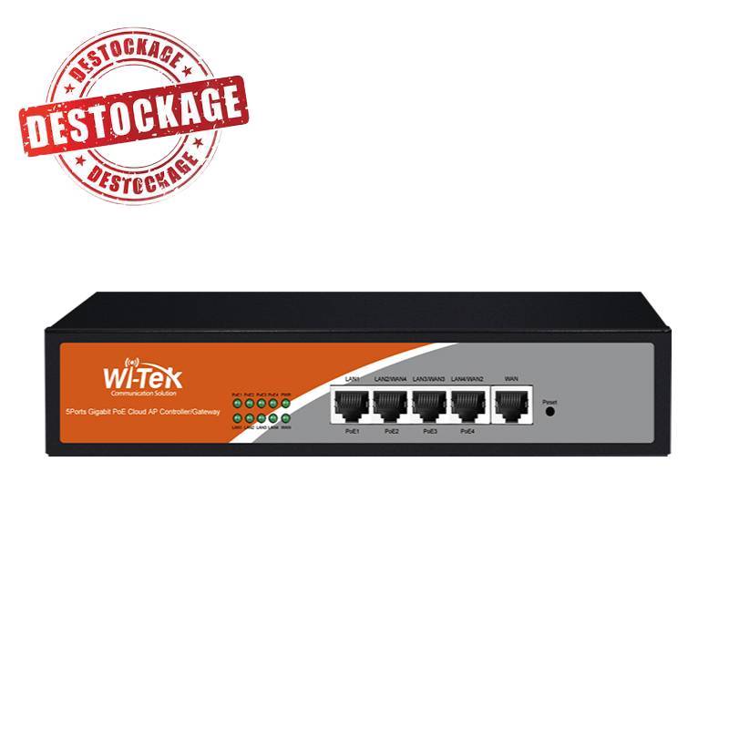 Contrôleur WiFi WITEK WI-AC105P 5 Ports Gigabit (1xWAN + 3xWAN/LAN + 1xLAN)