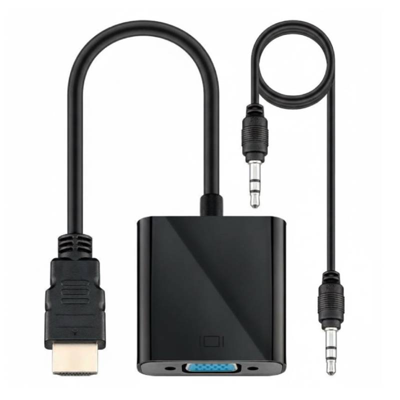 Convertisseur HDMI vers VGA Avec Jack - Noir
