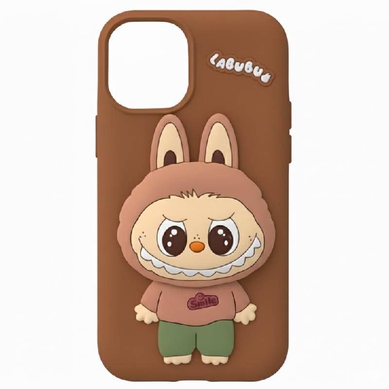 Coque Silicone Labubu Pour Iphone 16 - Marron