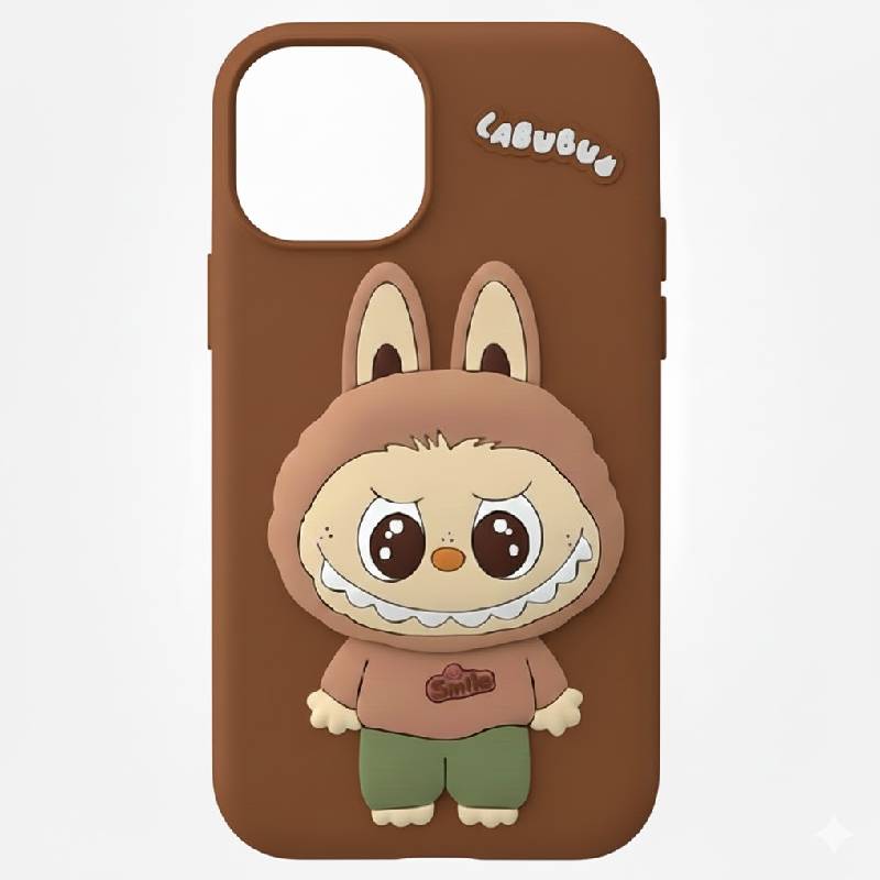 Coque Silicone Labubu Pour Iphone 16 Pro Max - Marron