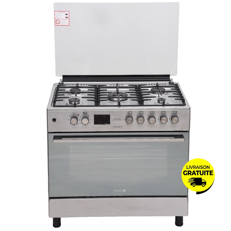 Cuisinière à Gaz ARTHUR MARTIN AME90IX 90cm 5 Feux - Inox