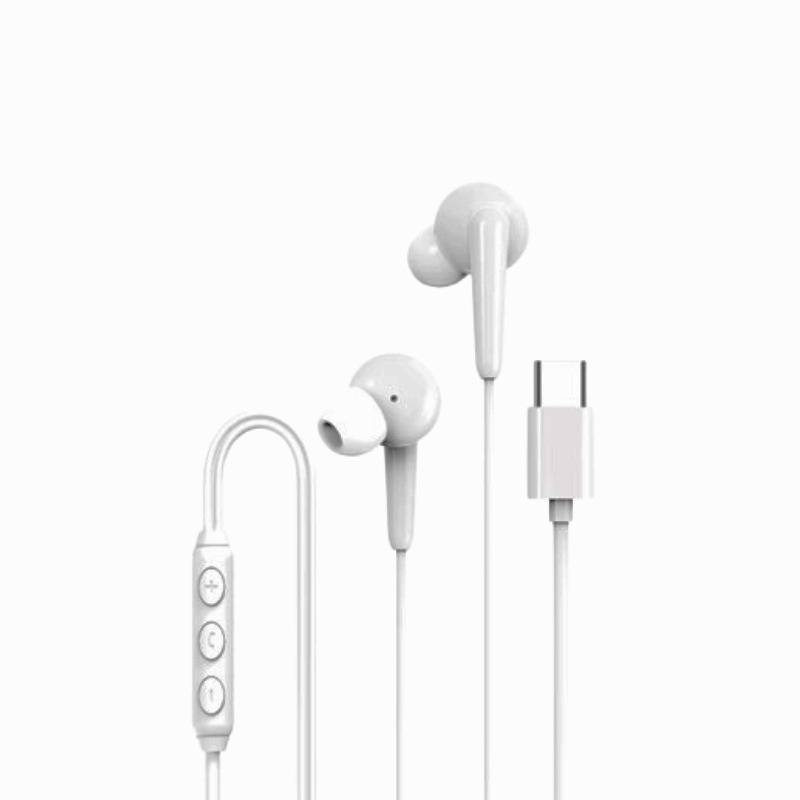 Ecouteurs Filaires ASPOR A239 avec Type C - Blanc