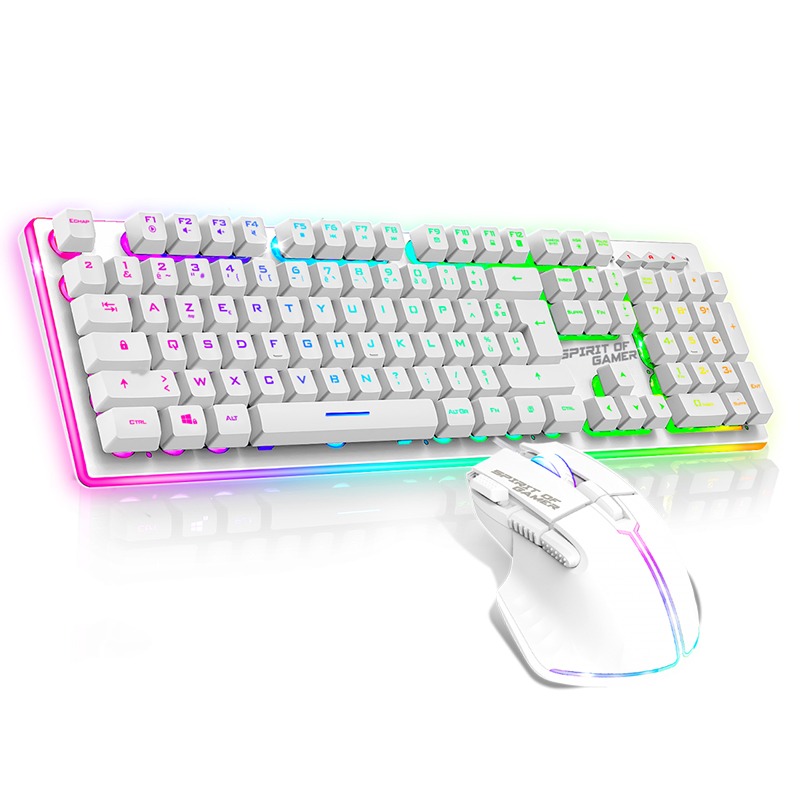 Ensemble Clavier et Souris Gamer Filaire SPIRIT OF GAMER ULTIMATE 600 - Blanc