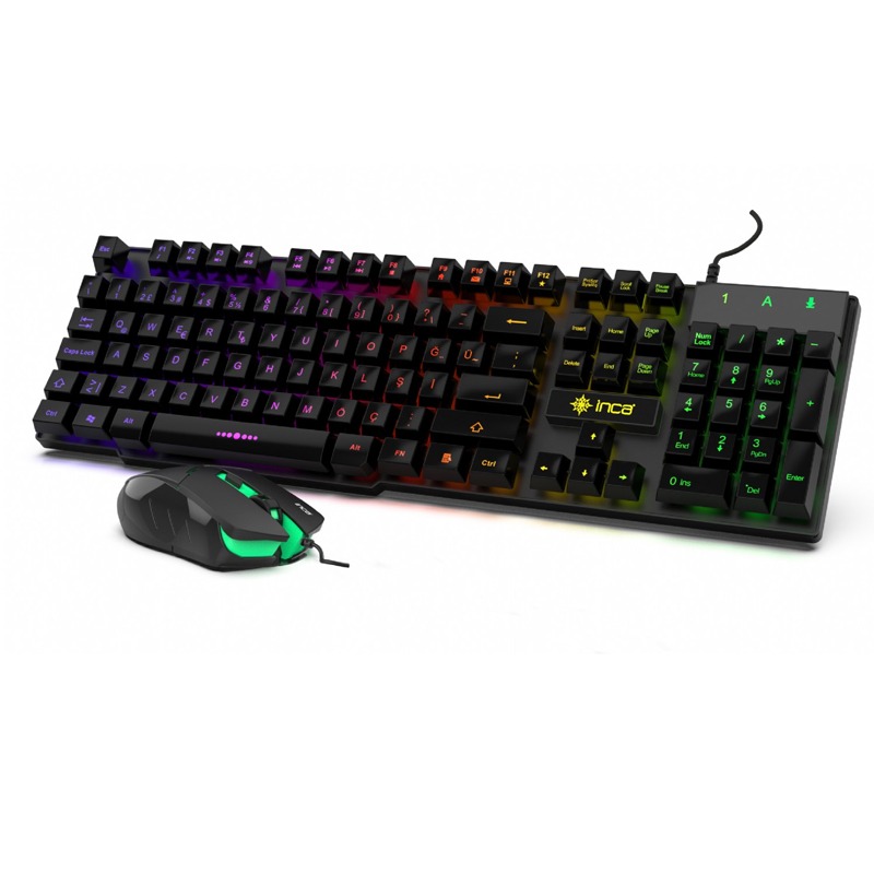 Ensemble Clavier + Souris Filaire Gamer INCA IKG-448 USB - Noir