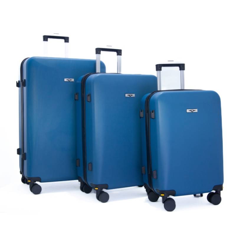 Ensemble de 3 Valises incassable CBA 3VL106 avec roue démontable - Bleu Marine
