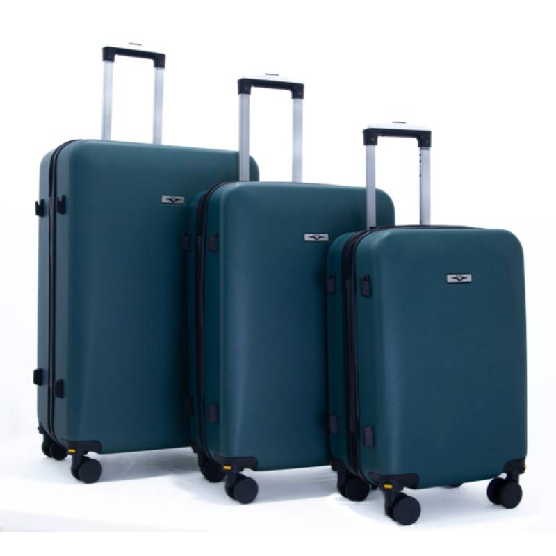 Ensemble de 3 Valises incassable CBA 3VL105 avec roue démontable - Vert Empire