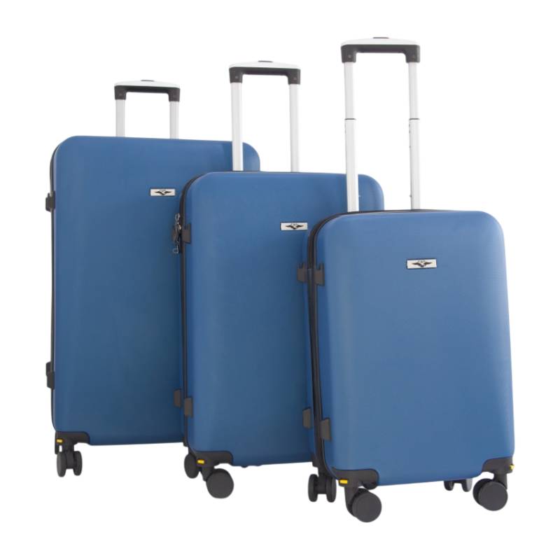 Ensemble de 3 Valises incassable CBA 3VL109 avec roue démontable - Bleu Nuit