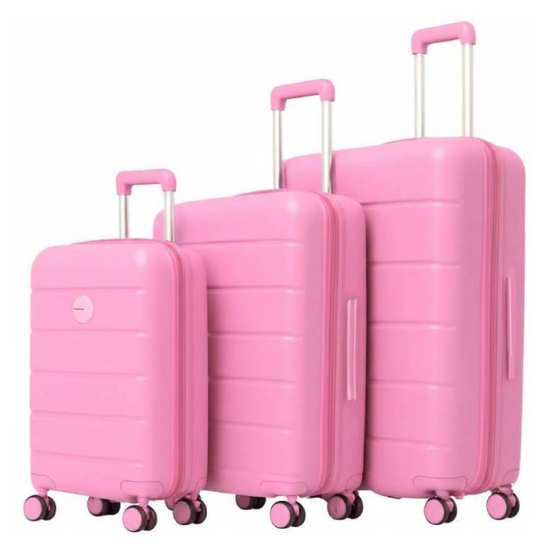 Ensemble de 3 Valises NEW STYLE Incassable 4 roues 360° - Rose