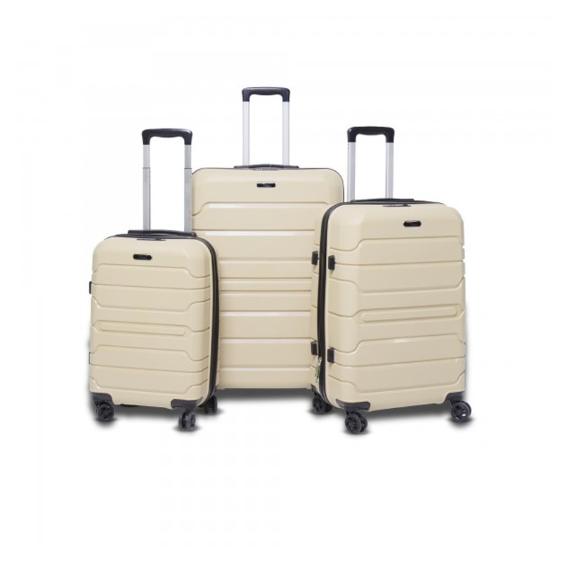 Ensemble de 3 Valises TITOU Incassable Polypropylene - Beige Brillant
