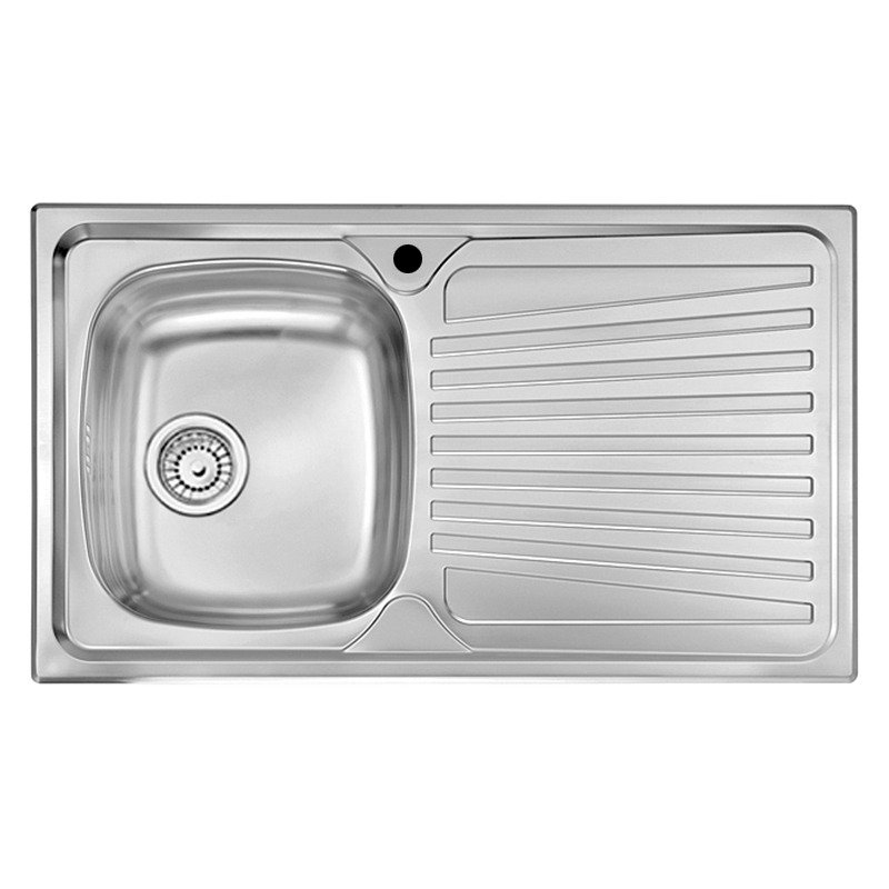 Évier De Cuisine Encastrable FOCUS Firenze 1 Bac + Égouttoir - Inox
