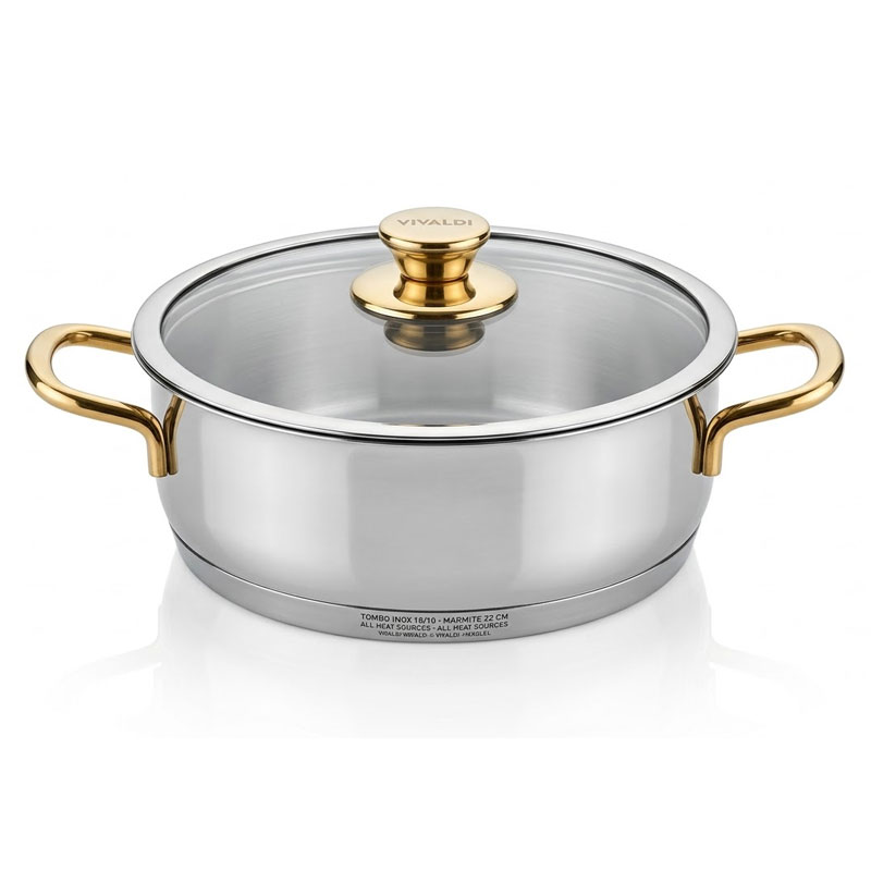 Faitout VIVALDI 22 cm 18/10 - Gold