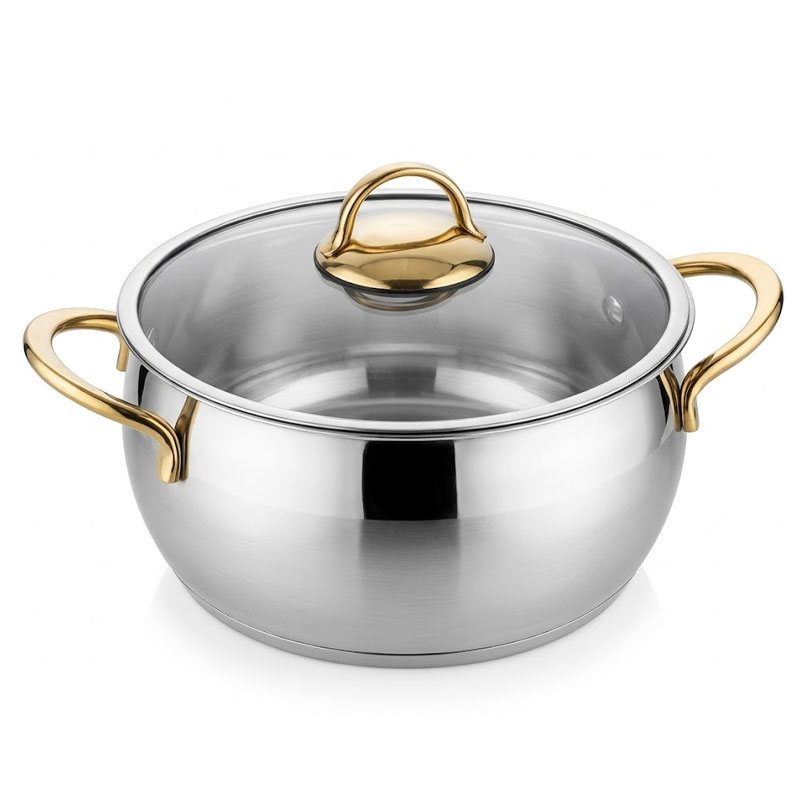 Faitout Vivaldi 24 cm avec Couvercle 18/10 - Gold