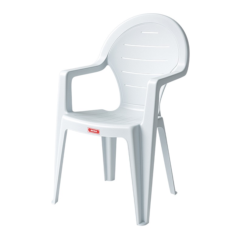 Fauteuil Plastique Amira Avec Accoudoirs - Blanc