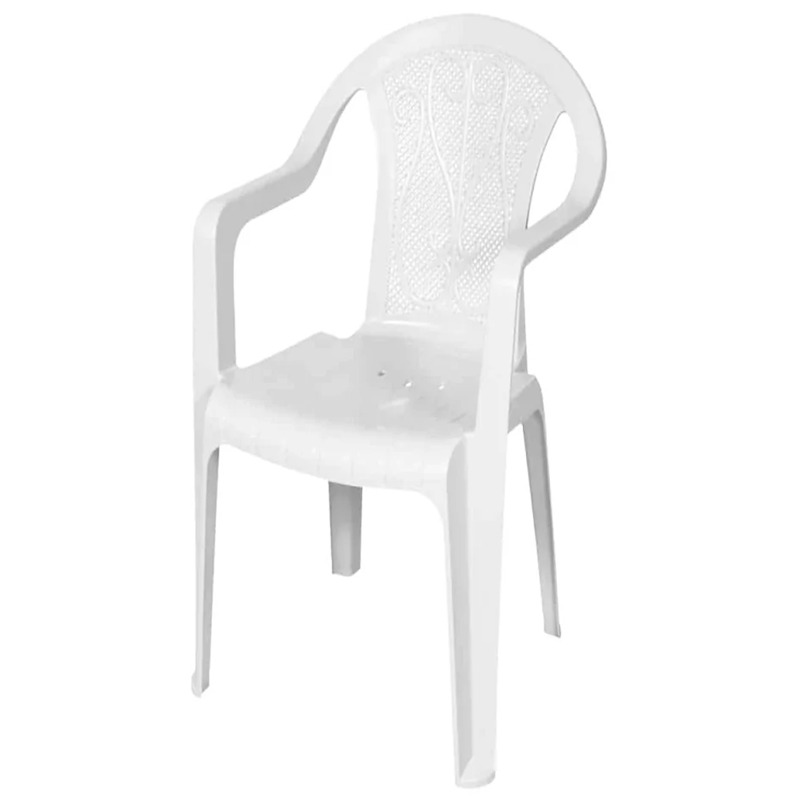 Fauteuil Plastique Diamont Avec Accoudoirs - Blanc