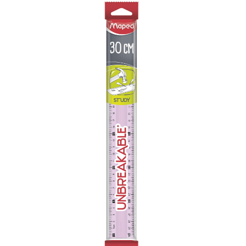 Règle Millimètre MAPED Plate Study 30cm Plastique - Transparent
