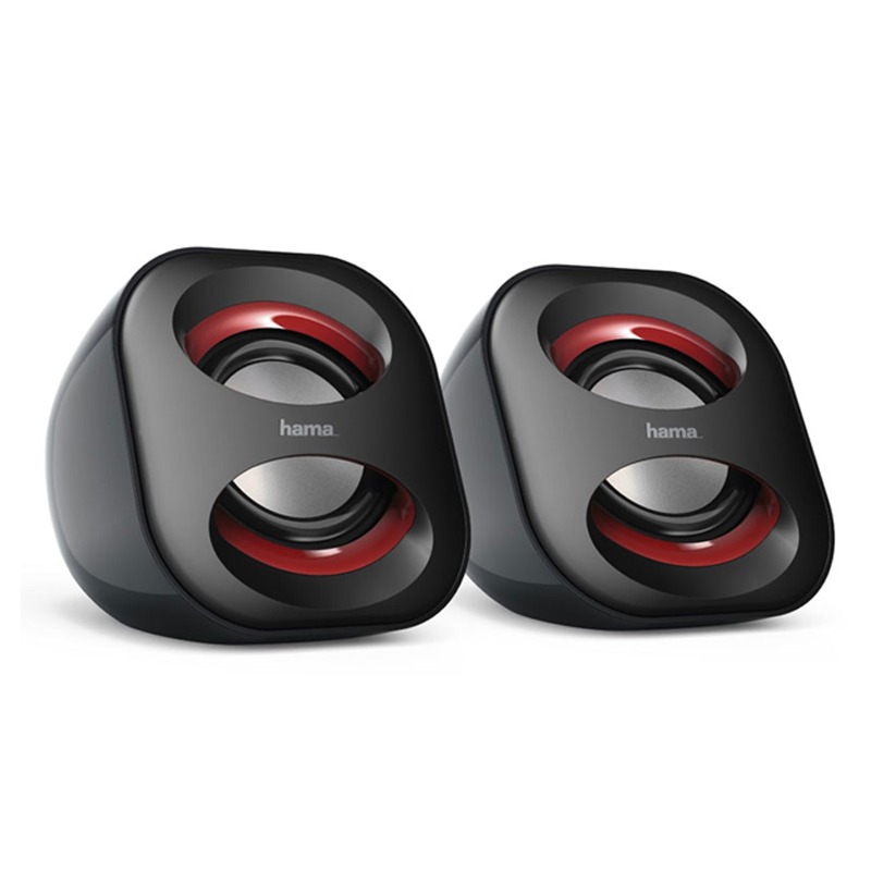 Haut-parleur HAMA Sonic Mobil 183 Pour Ordinateur Portable - Noir&Rouge