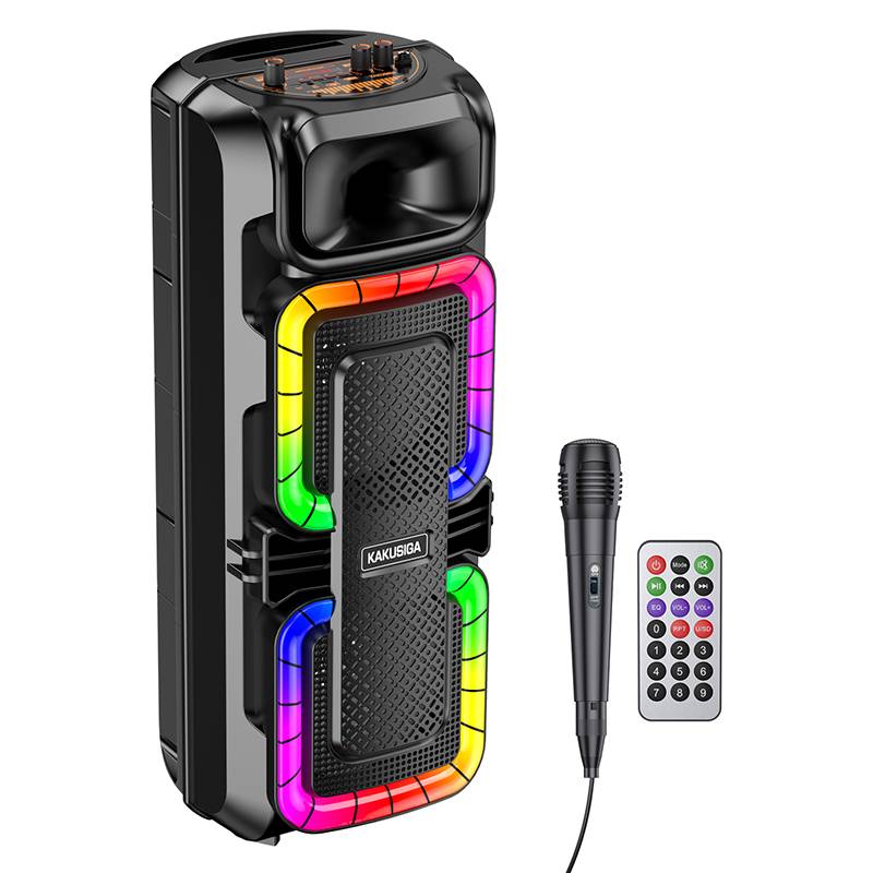 Haut Parleur Sans Fil kakusiga KK-8214 30W Avec Micro et Télécommande - Noir