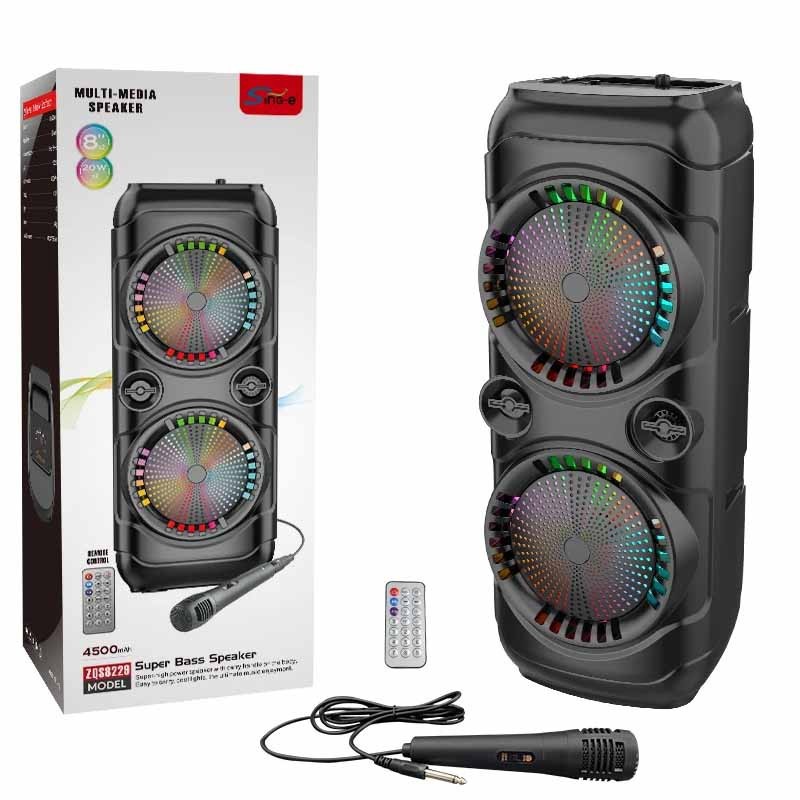 Haut Parleur Sans Fil ZQS 8229 Rechargable Avec Microphone  - Noir