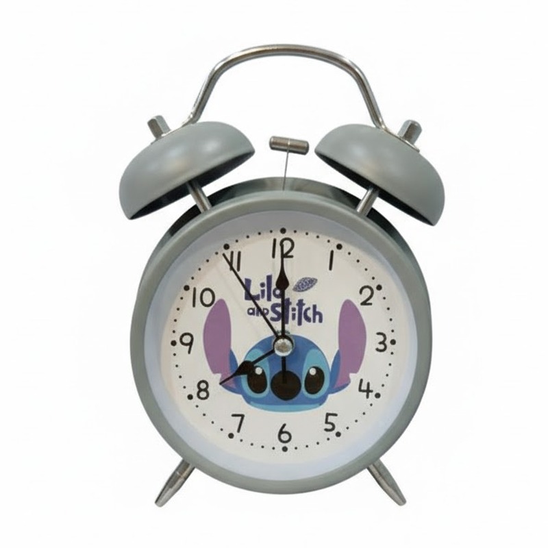 Horloge-Réveil Métal Stitch - Gris