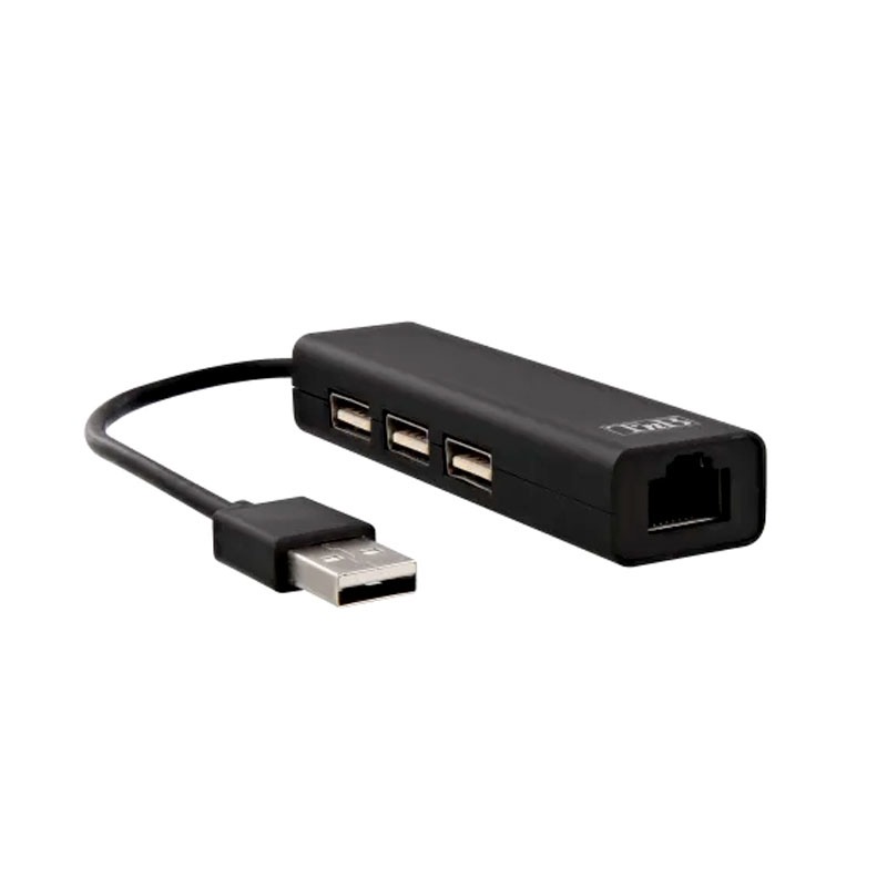 HUB TNB 3 PORT USB 2.0 + 1 Port RJ45 - Noir