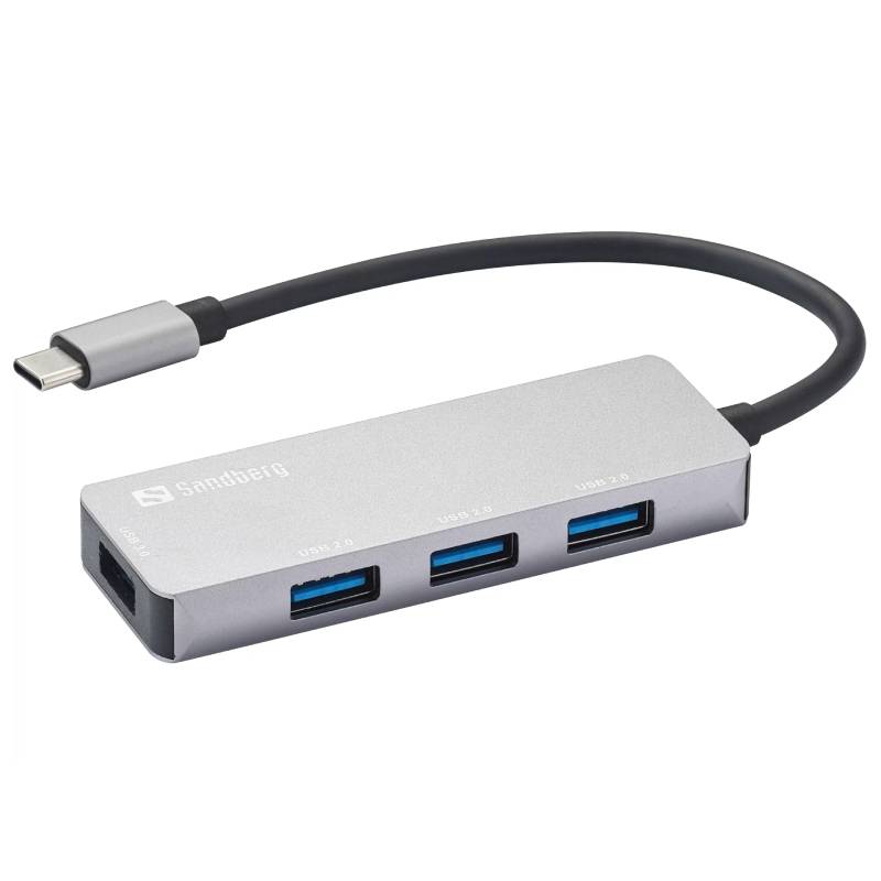 Hub USB SANDBERG USB-C Hub 1xUSB3.0+3x2.0 SAVER - Silver