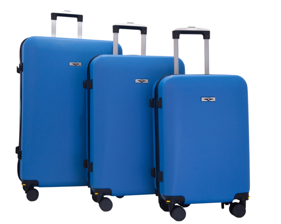 Ensemble de 3 Valises incassable CBA 3VL111 avec roue démontable - Bleu Roi