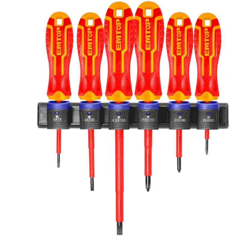 Jeu de 6 Tournevis Isolés EMTOP FRAN-AME - ESSTJS061